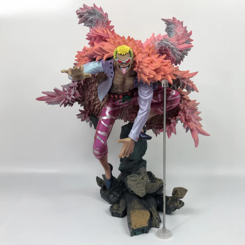 Hot Bandai One Piece Action Anime Figure 33cm Donquixote Doflamingo Portrait Pirates Collection Model Doll Gifts Toys Decoration