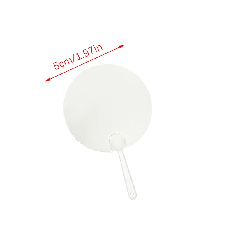 50Pcs 5cm Cute Mini Transparent Blank Fan Child Kids DIY Art Fan Wedding Birthday Party Favors Girlfriend Boyfriend Ideas Gift
