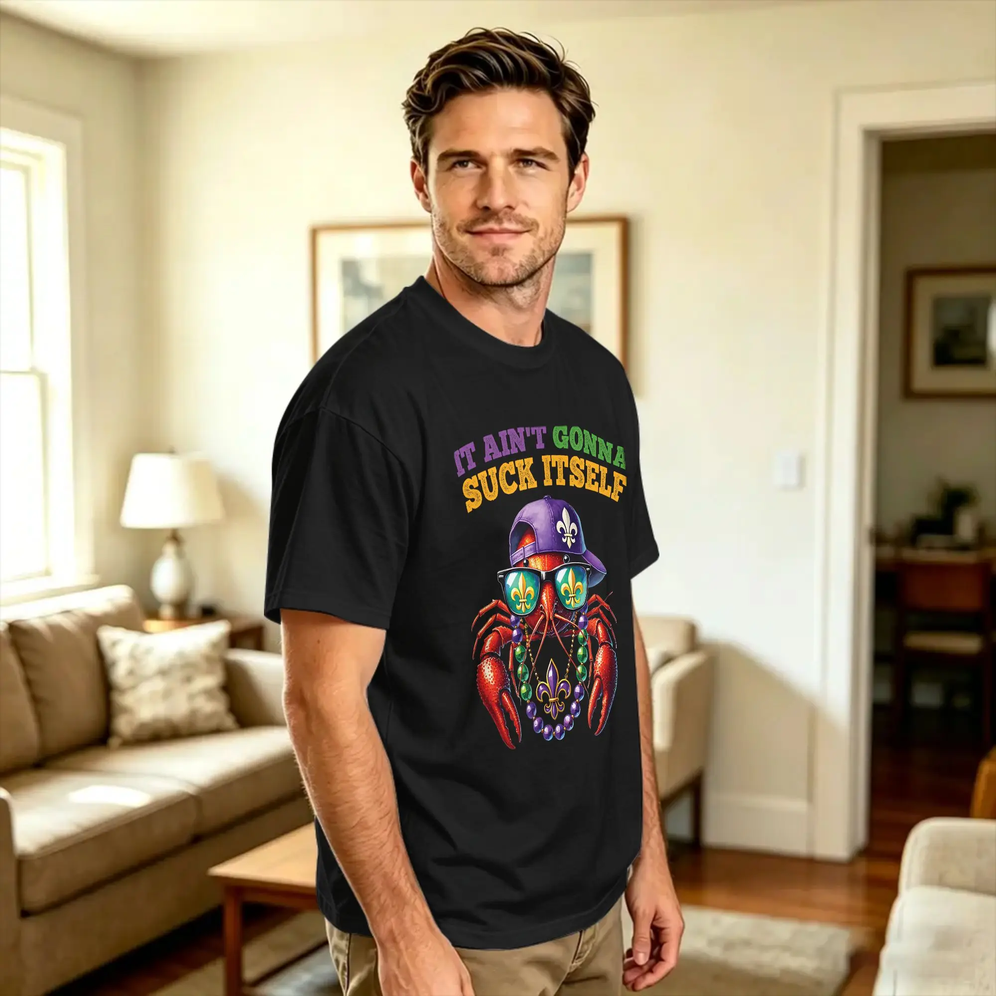 It Ain’t Gonna Suck Itself Crawfish Boil T-Shirt Summer Fashion T-Shirts Pure Cotton O-Neck Oversized Top Tees Short Sleeve Tops