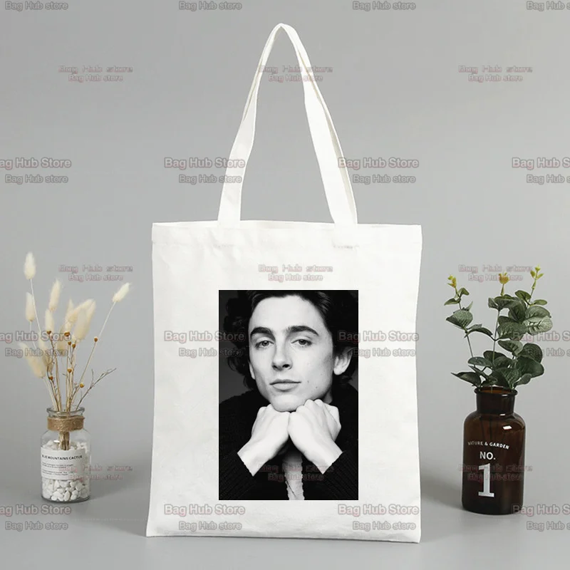 Timothee chalamet 90S โทรหาฉันโดยใช้ชื่อของคุณถุงช้อปปิ้ง bolsas de Tela ร้านขายของชำถุงช้อปปิ้งปอกระเจา