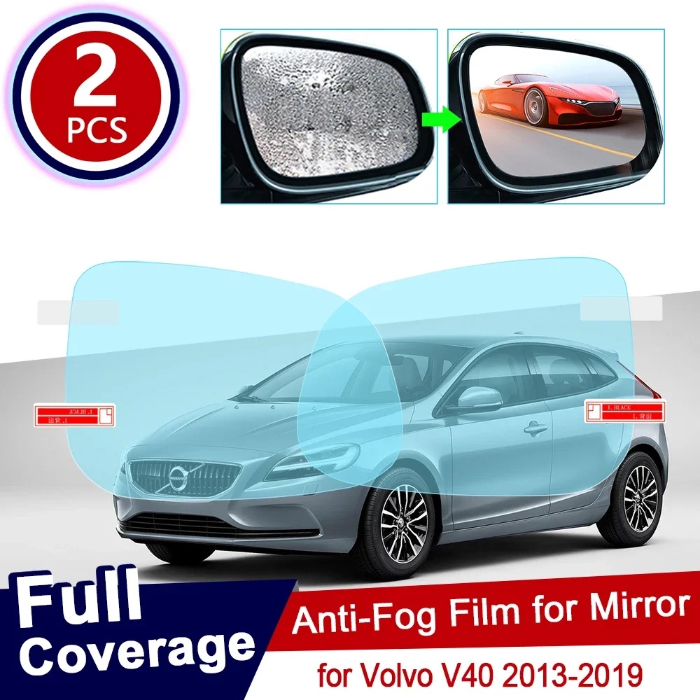 for Volvo V40 2013~2019 Full Cover Anti Fog Film Rearview Mirror Rainproof Clear Anti-fog Films Car Accessories 2014 2015 2016