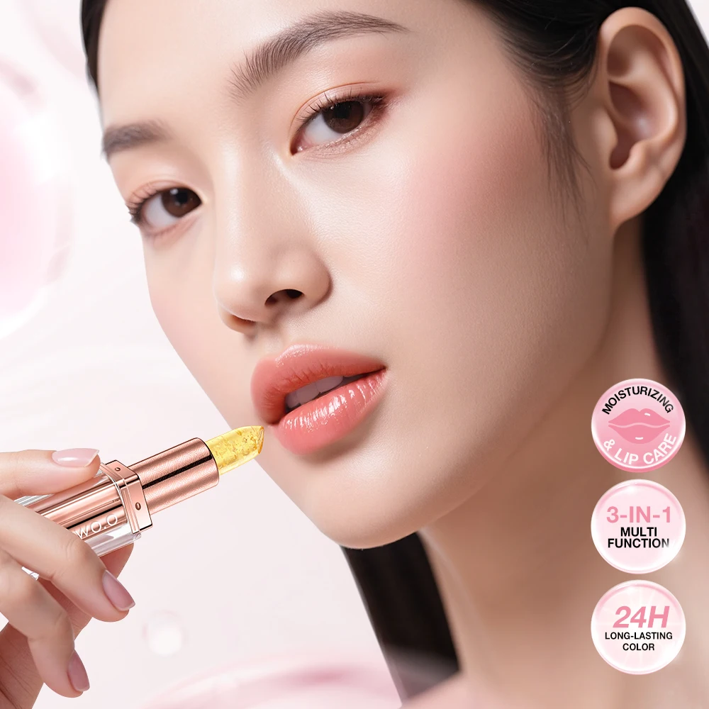 O.TWO.O Batom que muda de cor Lip Blam Transferproof de longa duração, não pegajoso, hidratante, brilho brilhante, 3 em 1, maquiagem de brilho labial