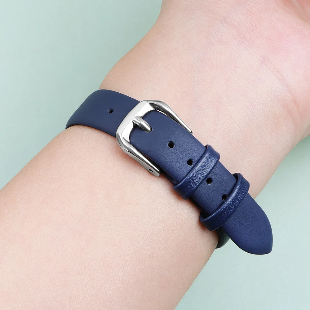 6mm 8mm 10mm 12mm 13mm 14mm 16mm 17mm Cowhide Leather Watch Strap Ultra Thin Soft Bracelet for Women Men Universal Wrist Band image 2