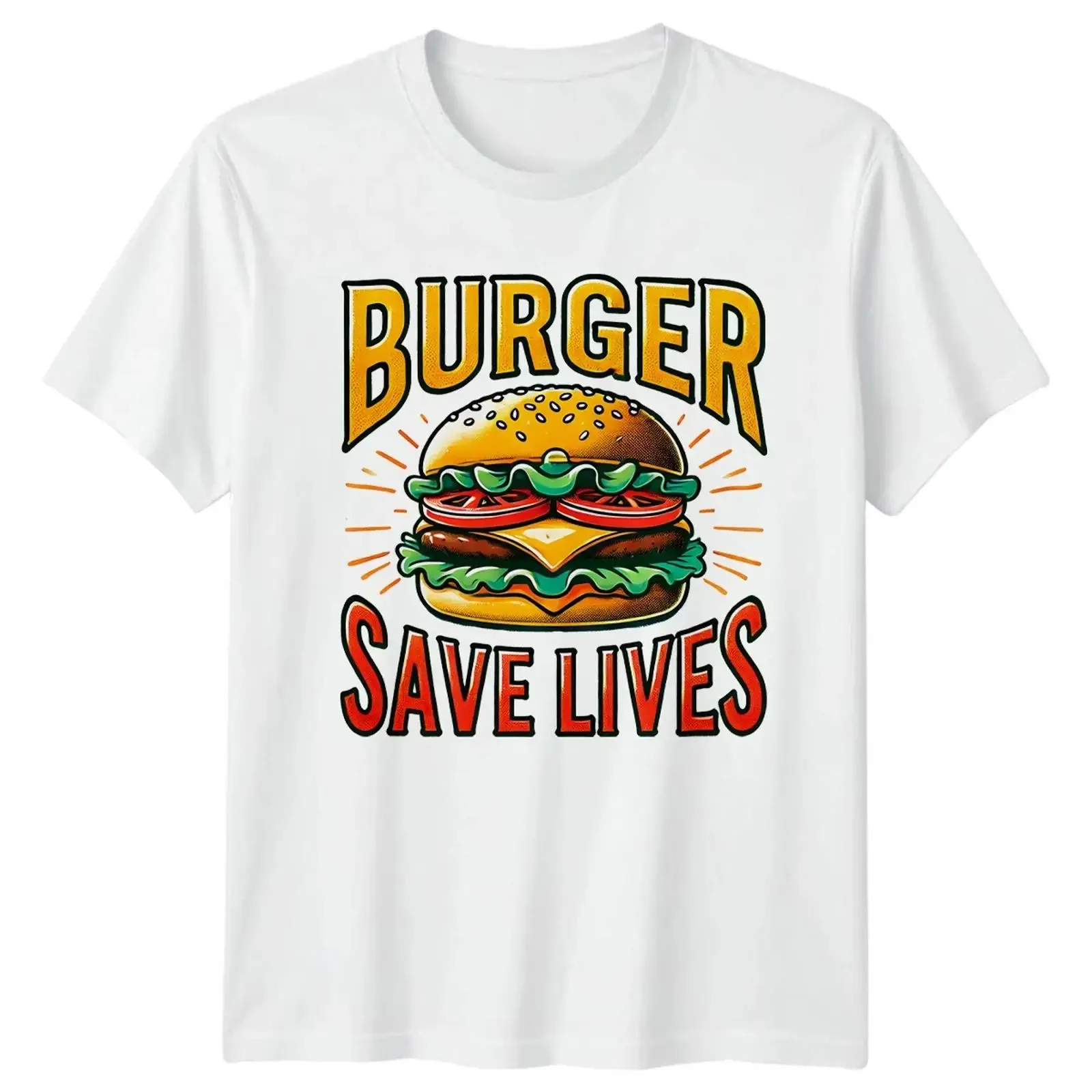 Burger Save Lives T Shirt Fast Food Essen Trinken Weihnachtsgeschenk für Sie und Ihn vintage Washed streetwear Casual