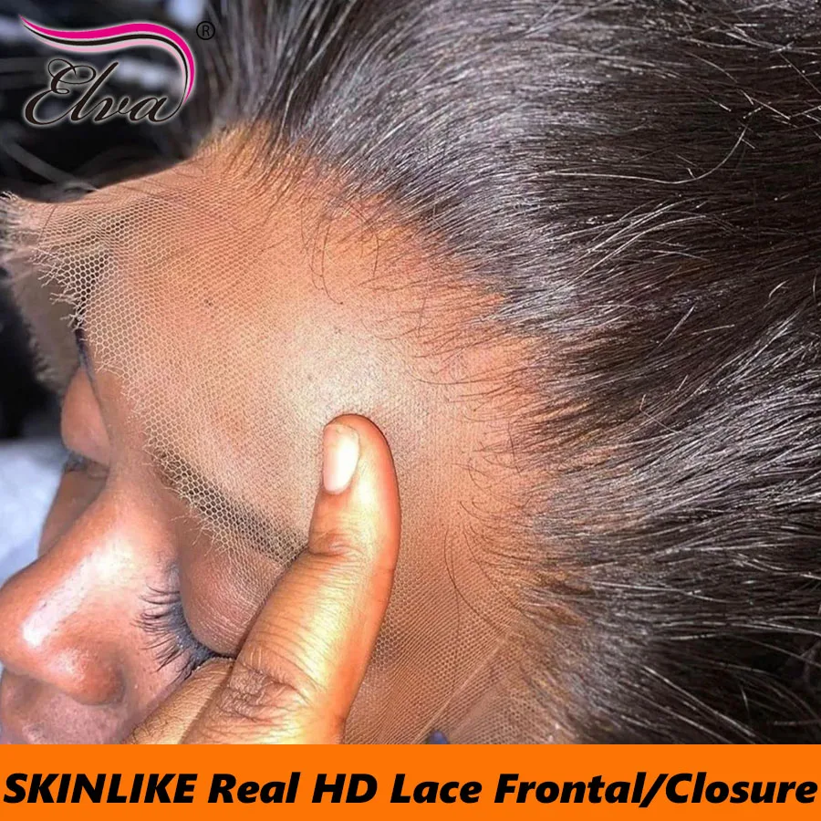 

Skinlike Real HD Lace Frontal Closure Invisible HD Lace Melt All Skins Body Wave / Straight Human Hair HD Closures Pre Plucked