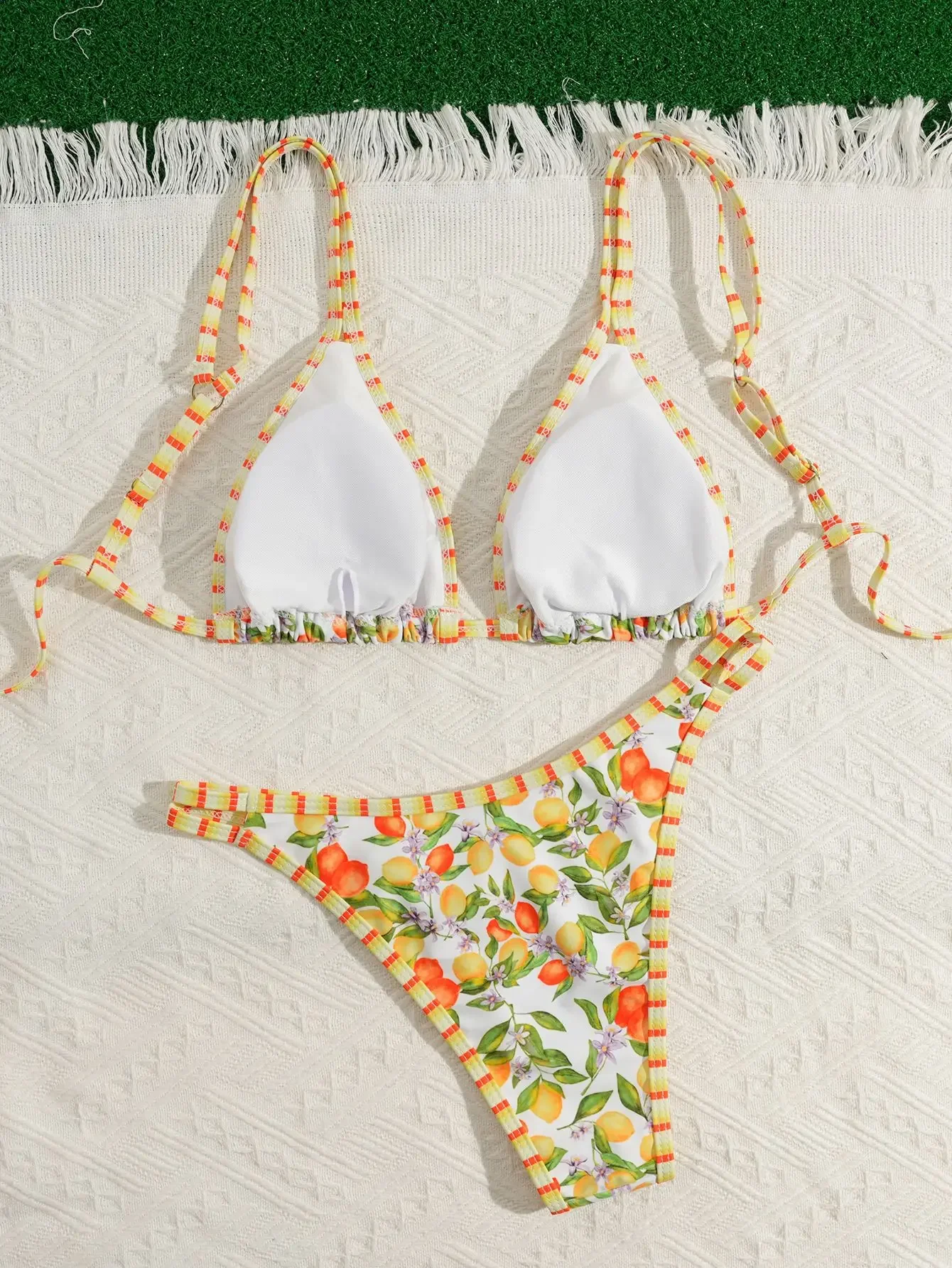 2026 2026 Printed Thong Bikinis Padded Trikini Swimsuit Women Sexy Strappy Swimwear Female Bathers Bathing Swimming Swim Suit
