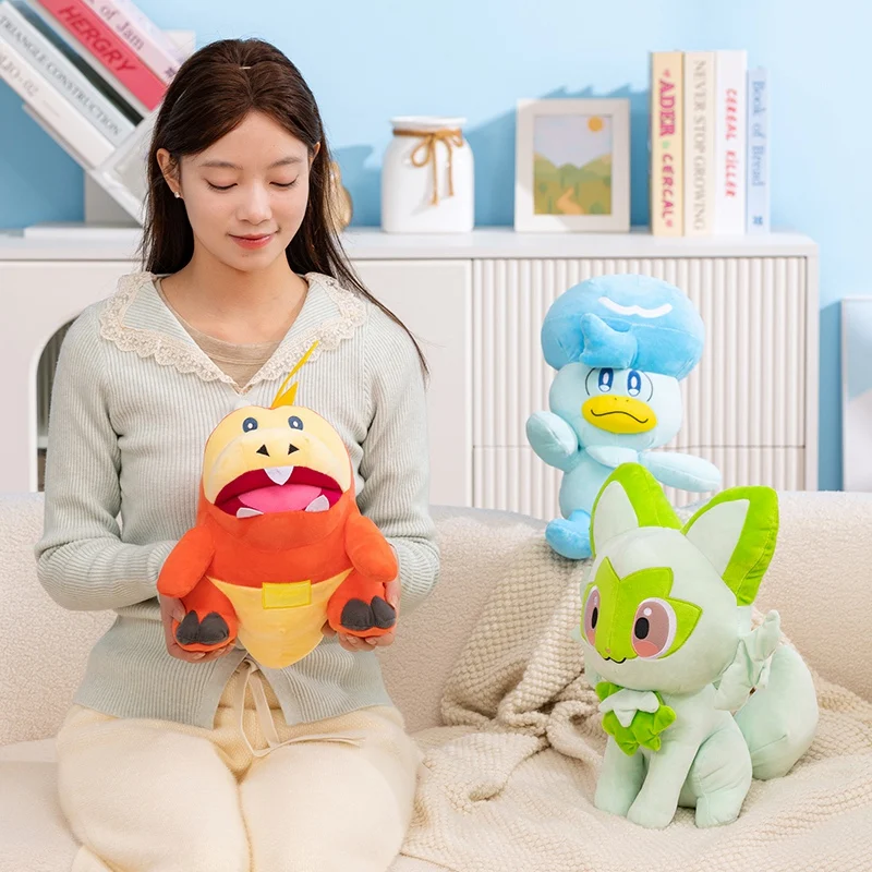 

Милый Pokemon Pikachu Peluche Sprigatito Fuecoco Quaxly, мягкая аниме-кукла, приятные плюшевые игрушки, подарок на день рождения, Рождество для фанатов