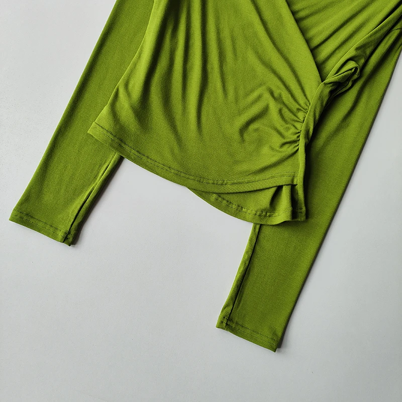 V-Ausschnitt Langarm-Yoga-Anzug T-Shirt für Schlankheits- und Lauftraining Fitnessanzug als Unterziehshirt für Damen – Detail 12