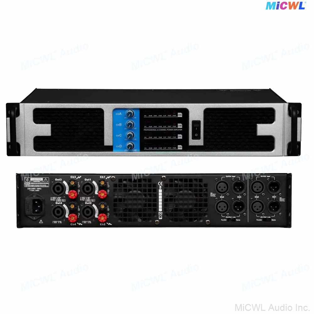 MiCWL 디지털 고출력 앰프, PX8500, 4 채널 8500W, 2WD, 2x3600W, 4 옴, AMP 드라이브 스테이지, 서브우퍼 스피커, 8 옴, RMS