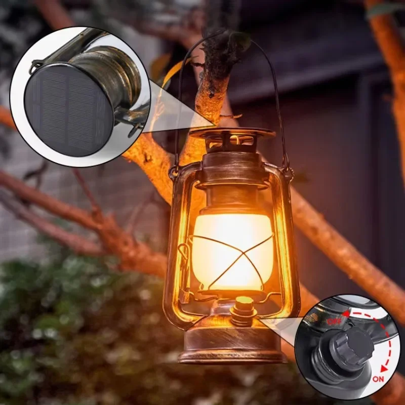 

Portable Outdoor BBQ Hiking Lighting LED Rechargeable Fishing Light Decorative Solar Camping Lantern Light