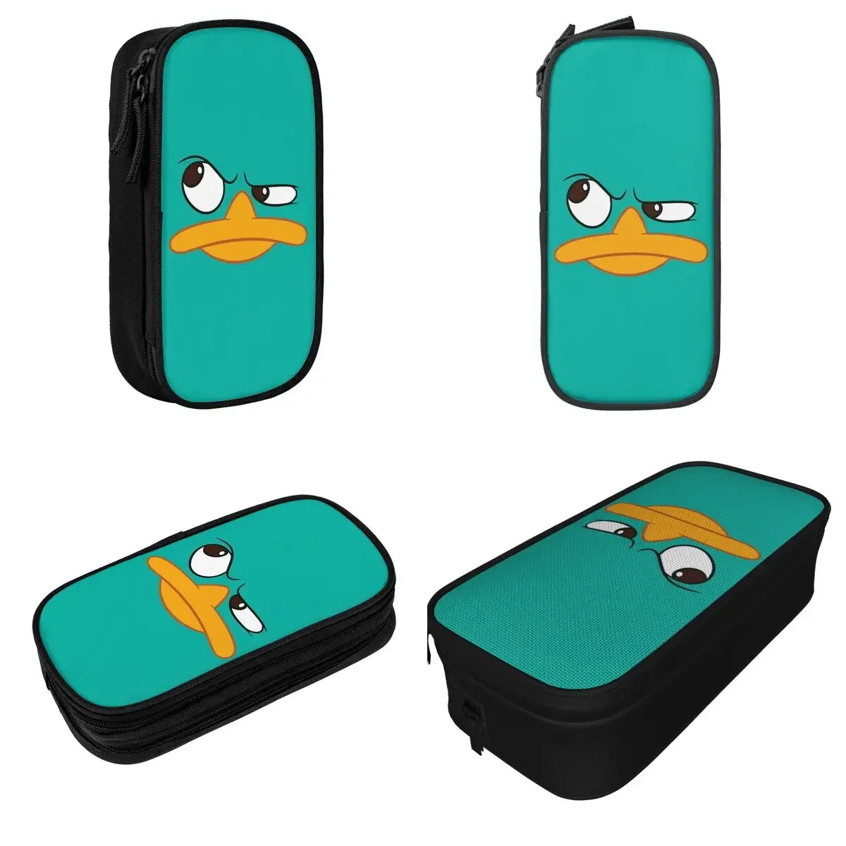 Perry The Cartoon Face Pencil Cases Creative Pen Bags Girls Boys Large Storage Office Cosmetic Pencilcases