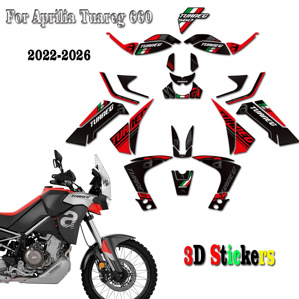 For Aprilia Tuareg 660 RALLY Tank Pad Cap Grips Gas Fuel Kit Knee Stickers Decals Bike Protection Adventure 2022 - 2026