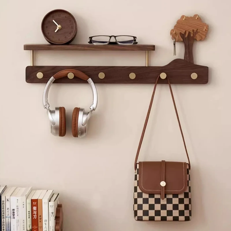 

‌ Прочный клейкий настенный крючок без дрели — деревянная вешалка для одежды в прихожей, прочная вешалка, креативный органайзер для хранения для дома