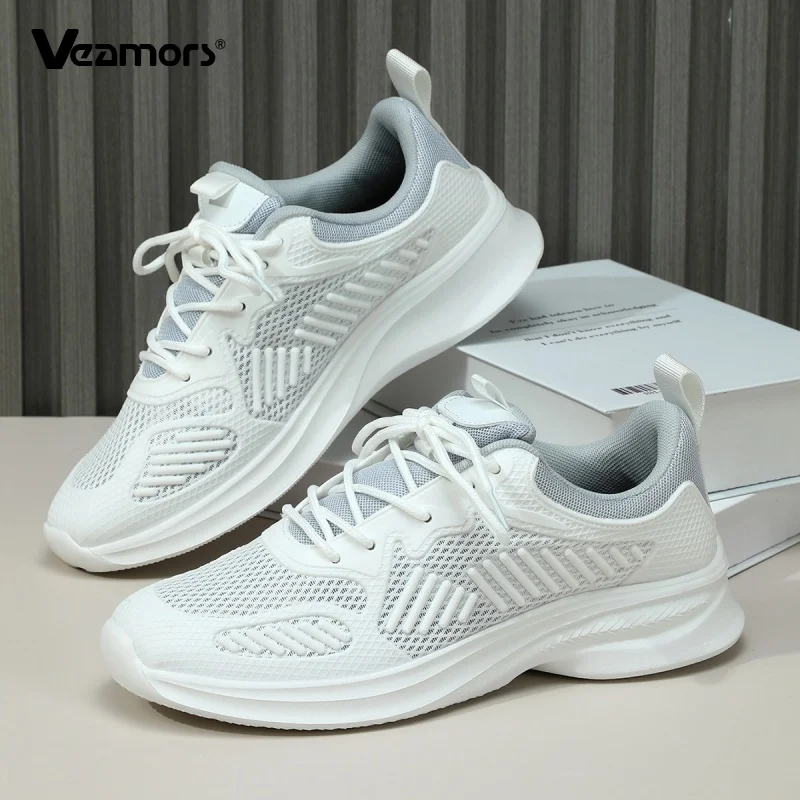 

Модная легкая мужская повседневная обувь, дышащая трикотажная спортивная обувь для бега, эластичная женская нескользящая прогулочная обувь на шнуровке