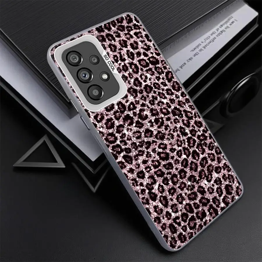 Phone Case for Samsung Galaxy A53 A73 A55 A52 A72 A51 A56 A35 A54 A71 A26 A36 Soft Shell Cool Fashion Leopard Print