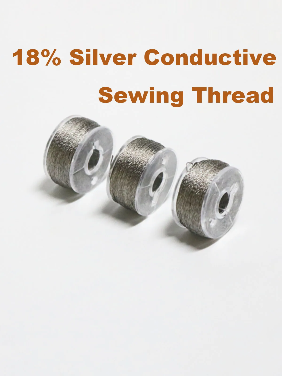 70D Silver Fiber Conductive Touch Screen Sewing Thread, Space Suit Electrostatic Clothing, 18% Silver Conductive Sewing Thread