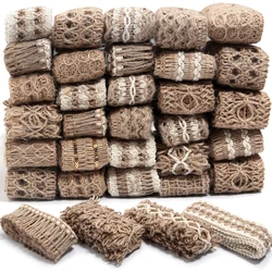 2 Meter Natural Jute Ribbon Burlap Braided Tape Gift Webbing Rope for DIY Bouquet Packing Wedding Party Home Decoration Supplies