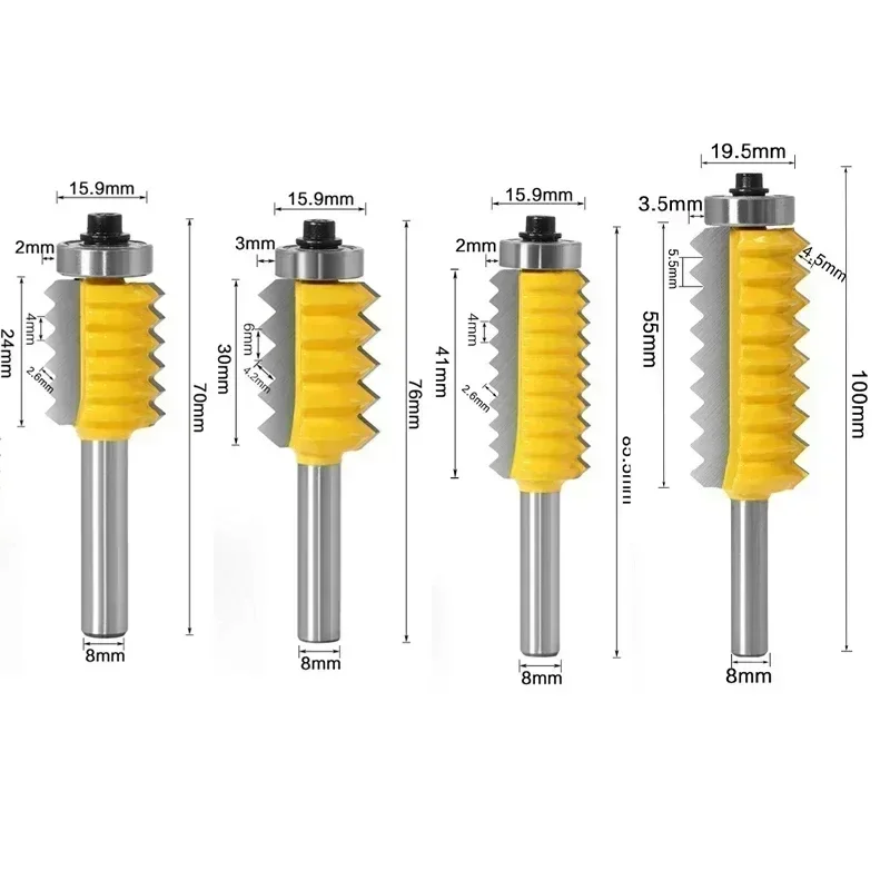 8-Shank Multi-Tooth Tongue Groove Milling Cutter Moulding and Slotting Knives Wave Splicing Knives Tapered tenoners for V-joints