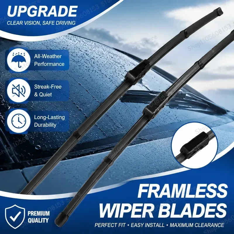 For Seat Leon MK3 5F 5F8 2012–2020 Wiper Blades 26 Inch Front + 16 Inch Rear All Weather Rubber Refills Compatible