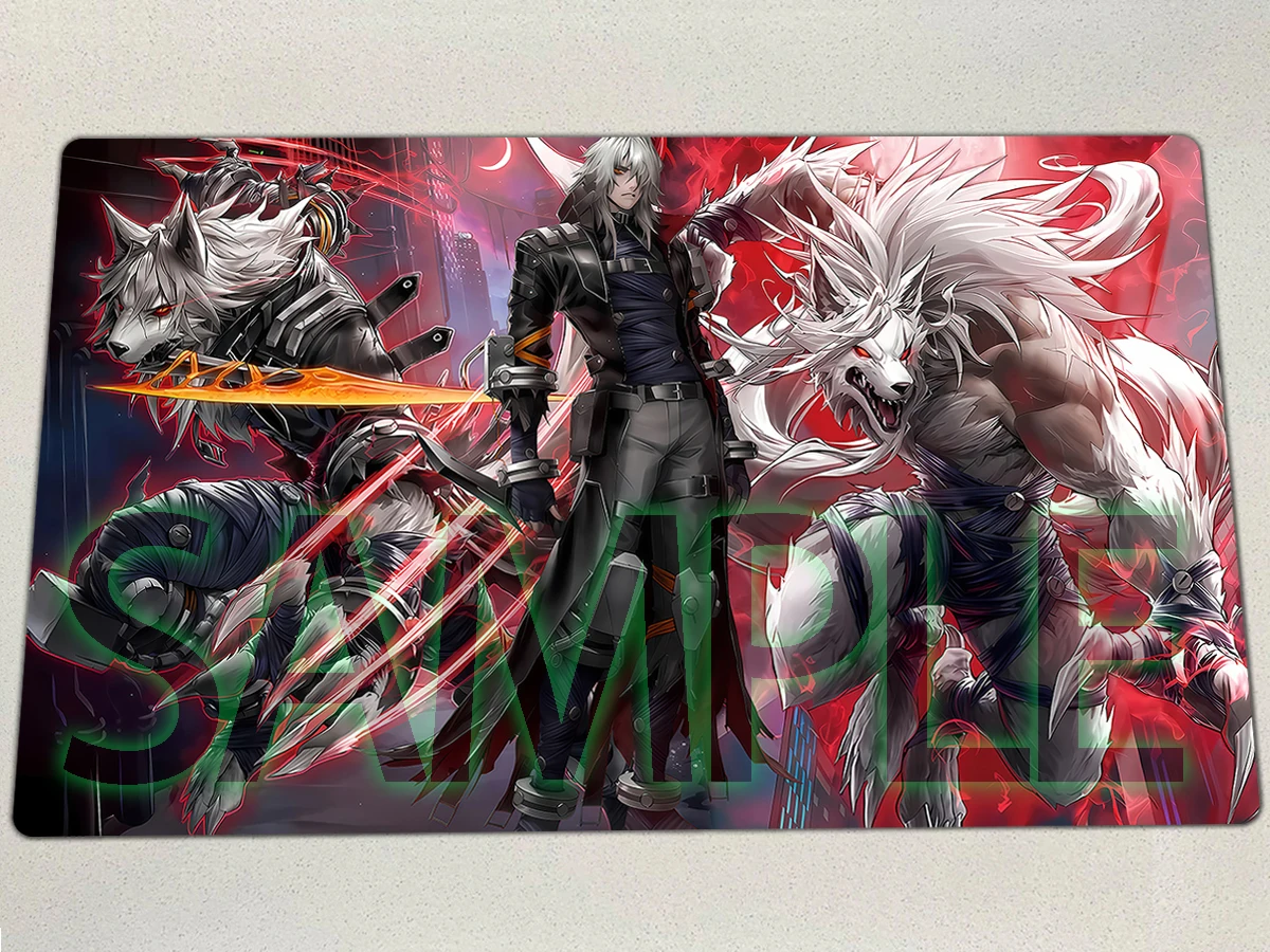 

YuGiOh Play Mat K9-ØØ Lupis TCG K9-X "Werewolf" Pad CCG K9-ØØ "Hound" Board Game Duel Pad Trading Card Game Mat Rubber Mousepad