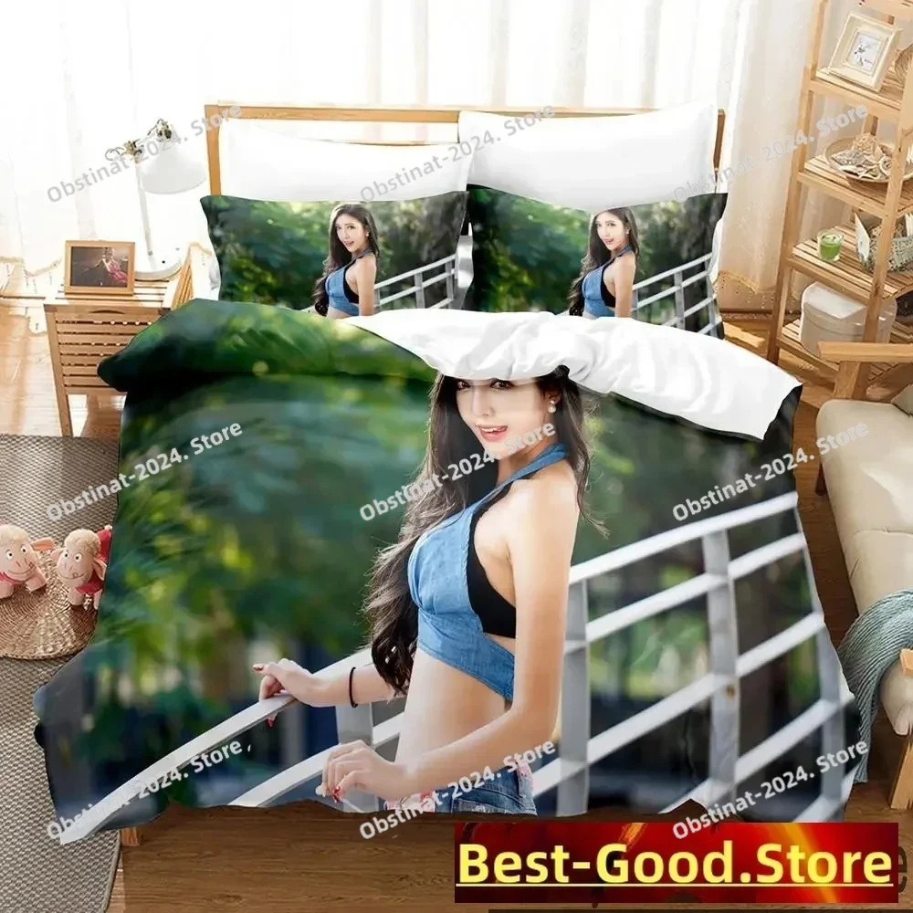 

Cute Y2K Girls Sexy Printed Bed Set Duvet Cover Pillowcase Bedding Set Bed Linen Sheet Quilt Cover Full Queen King Size