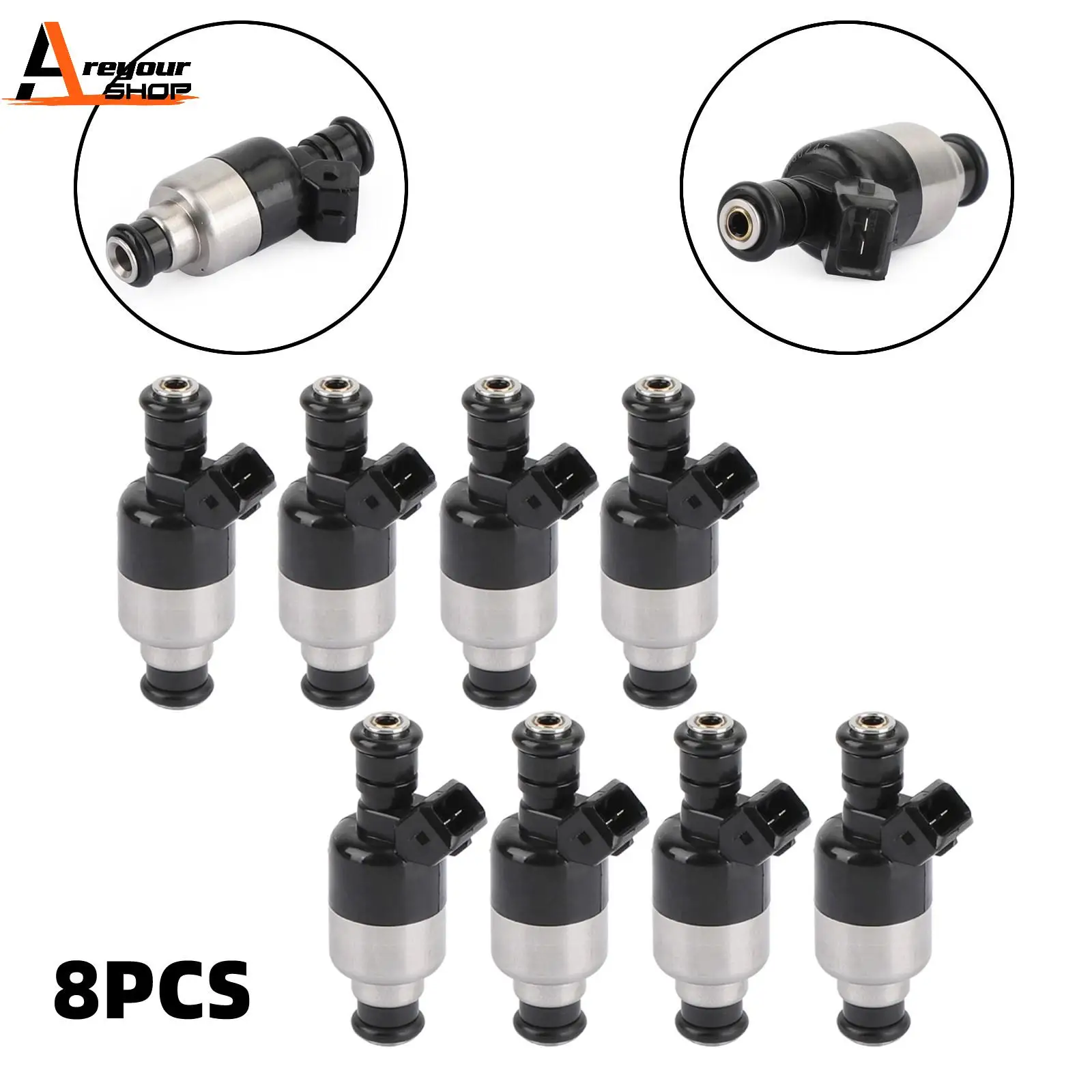 Areyourshop 8pcs Fuel Injectors Fit For Mercruiser 454 BB 25180245 802632T 1998-2000 Auto Accessories Car Parts