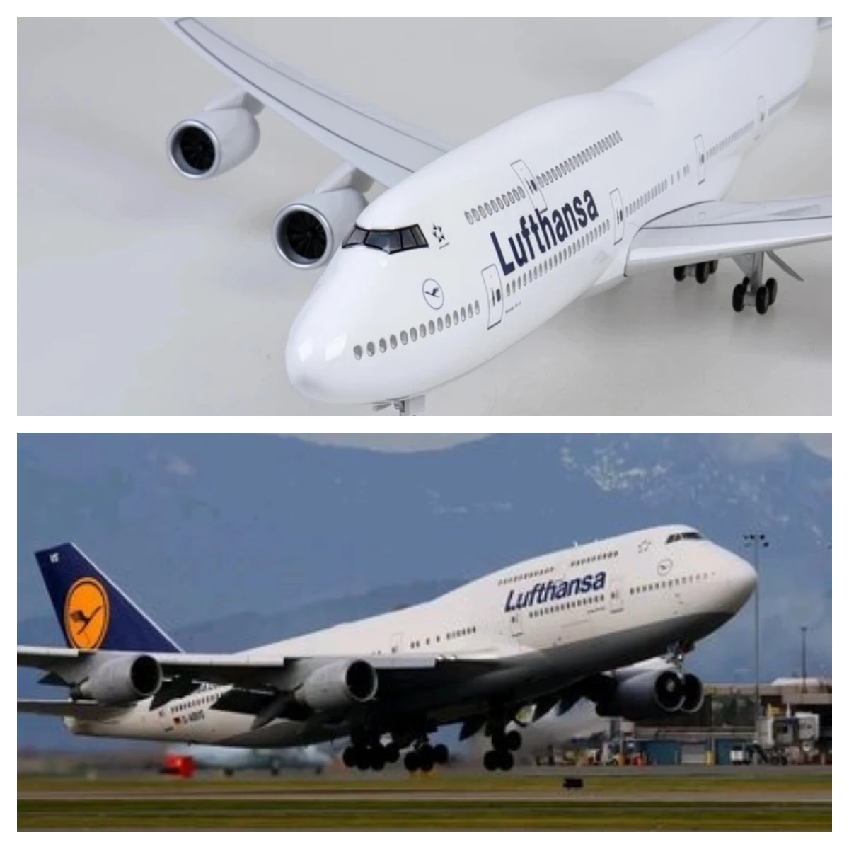 

Resin Plastic Model Plane B747 Lufthansa Airlines 747 47CM 1/150 Scale Model Airplane W Light and Wheel For Table decoration and