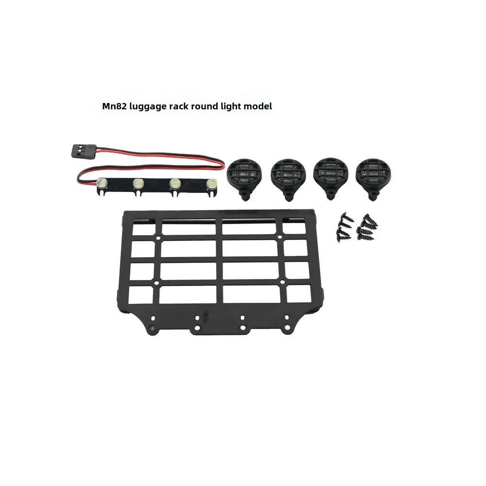 MN82 LC79 حامل الحقائب المعدنية حامل سقفي مع مصباح ليد 1/12 RC ترقية أجزاء السيارة الملحقات