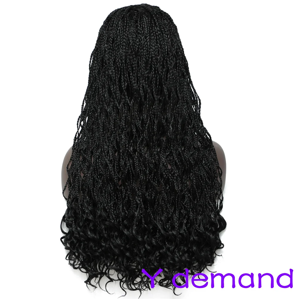 Y Permintaan Wig Kepang Rambut Crochet Kepang Gelombang Panjang Kepang Kotak Sintetis untuk Wig Wanita Kualitas Baik Mudah Dipakai