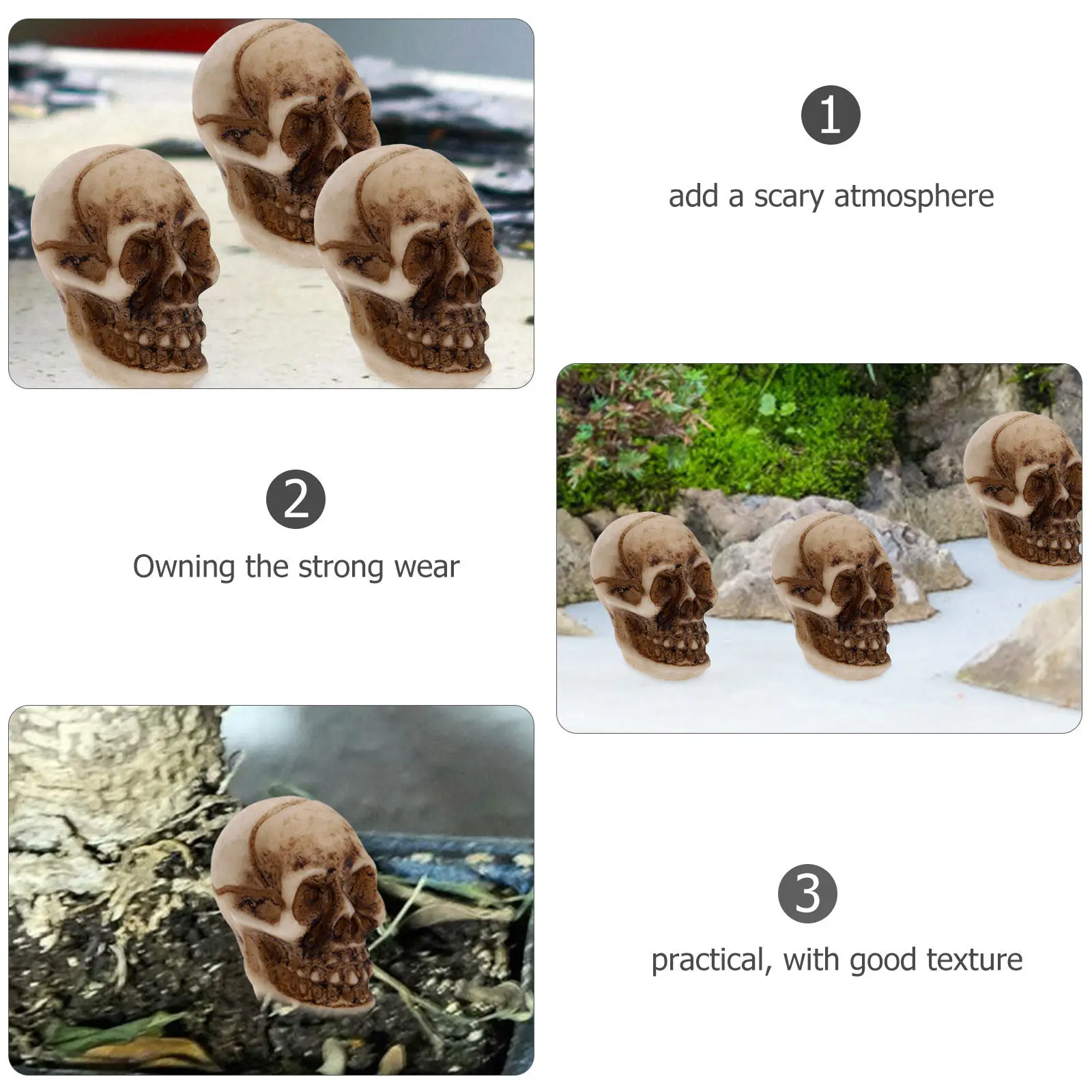20Pcs Small Creep Skull Heads Halloween Home Decor Realistic Artificial Skulls Mini Skull Skulls Decor Halloween Scary Props