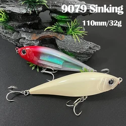 32g 110mm Sinking Pencil Fishing Lures 3D Inshore Twitch Bait Saltwater Trout Carp Artificial Bait Wobblers Fishing Accessories