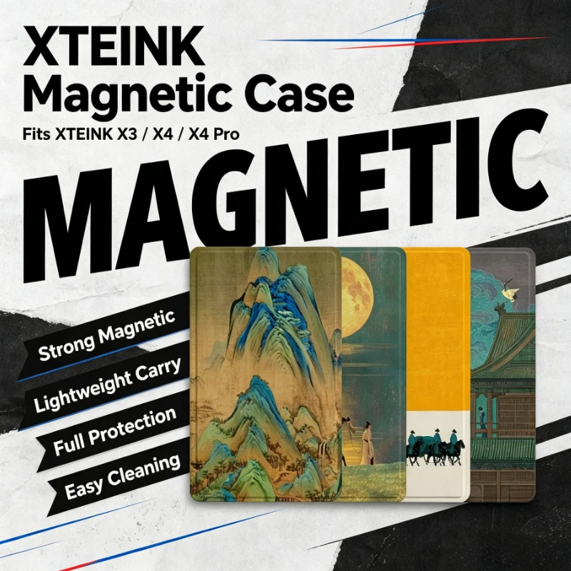 Chinese Style Custom Magnetic Protective Case for XTEINK X4Pro Reader E-Book Case Anti-fall Protective Shell X3 X4 Reader Gifts