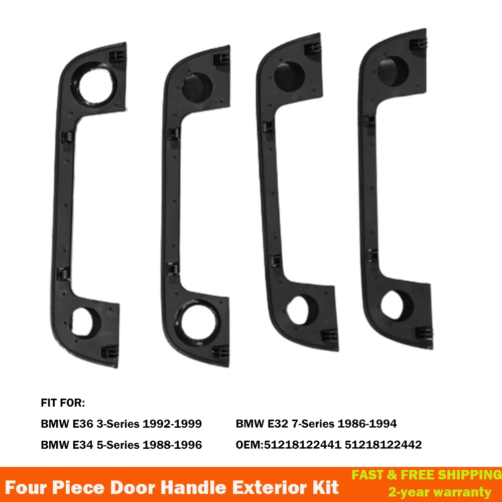 For BMW E36 E34 E32 3 5 7 Series 51218122441 51218122442 4 Pcs New Door Handle Exterior Kit Exterior Kit