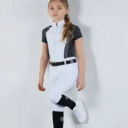 MXLLINA Pantaloni da equitazione rosa per ragazze Pantaloni da equitazione per cavalli in silicone a sedile intero Leggings da equitazione anti-pilling per bambini