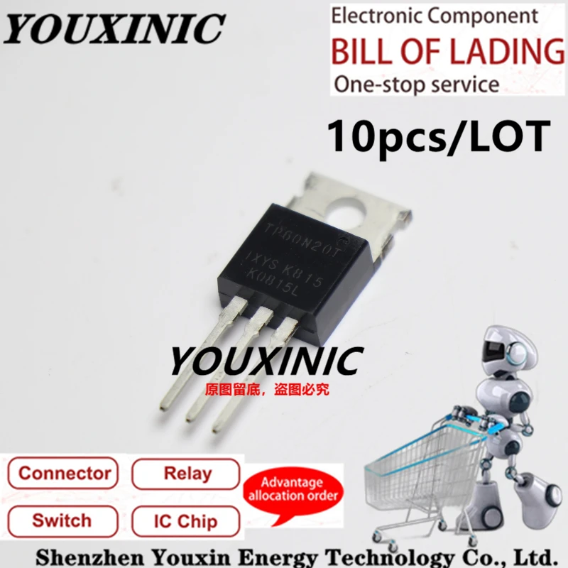 

YOUXINIC 100% новый импортный оригинальный IXTP60N20T TO-220 200V 60A полевой транзистор