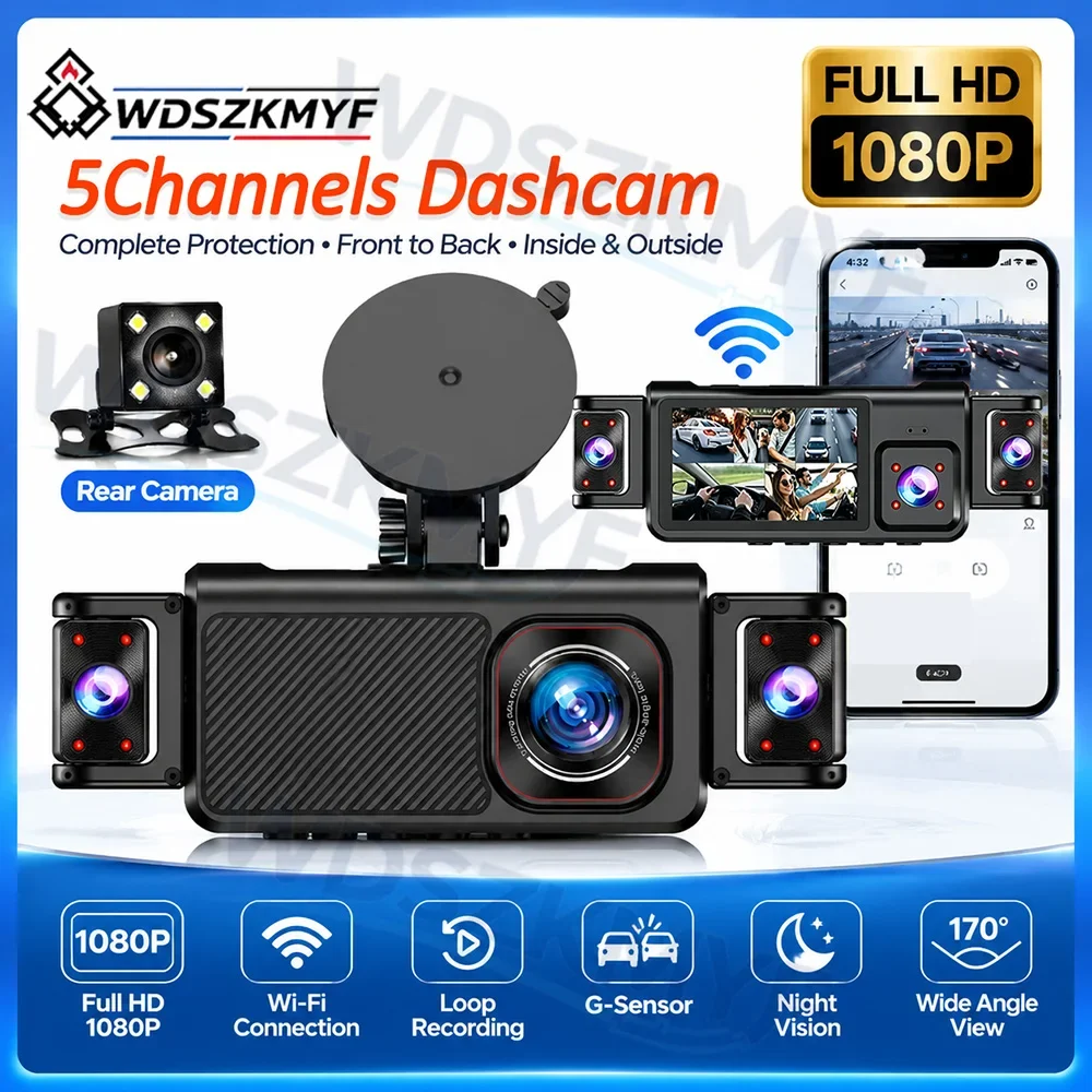 Dashcam Dashcam for Cars 4 5Channel Black Box WiFi Driving Camera FHD 1080P Night Vision Loop Recording Add Hardwire Kit Car Accessories - Aliexpress Deal