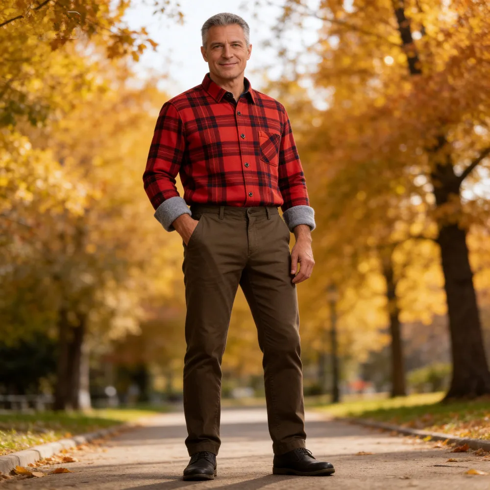 Men Fleece Lined Plaid Shirt Thermal Thickened Warm Double Sided Velvet Casual Soft Check Shirt Autumn Winter Large Size 6XL 5XL