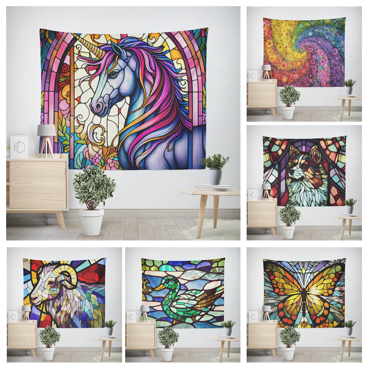 

Home decoration Colorful Animal Scenery room decor wall tapestry aesthetic bedroom aesthetic wall art large fabric wall tapestry