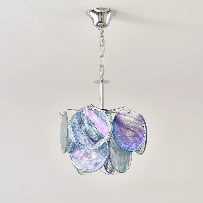 Modern Classical Beauty Handmade Stained Glass Chandelier For Bedroom Living Room Dining Room Italian Home LED Lighting Fixtures