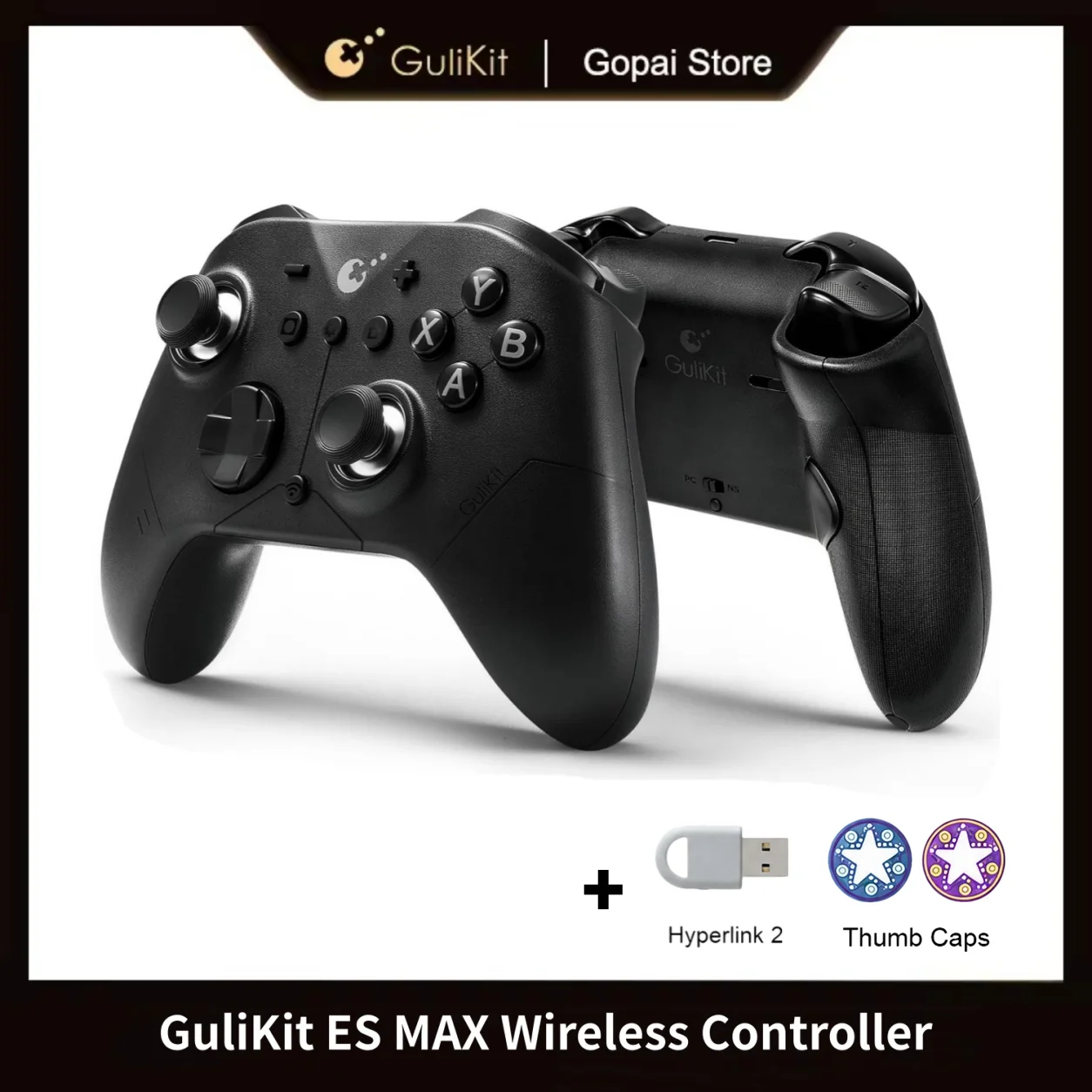 GuliKit ES MAX Gamepad for Switch/Switch 2 Android/iOS PC with Integrated TMR Joystick Smart Triggers with 2 Back Buttons