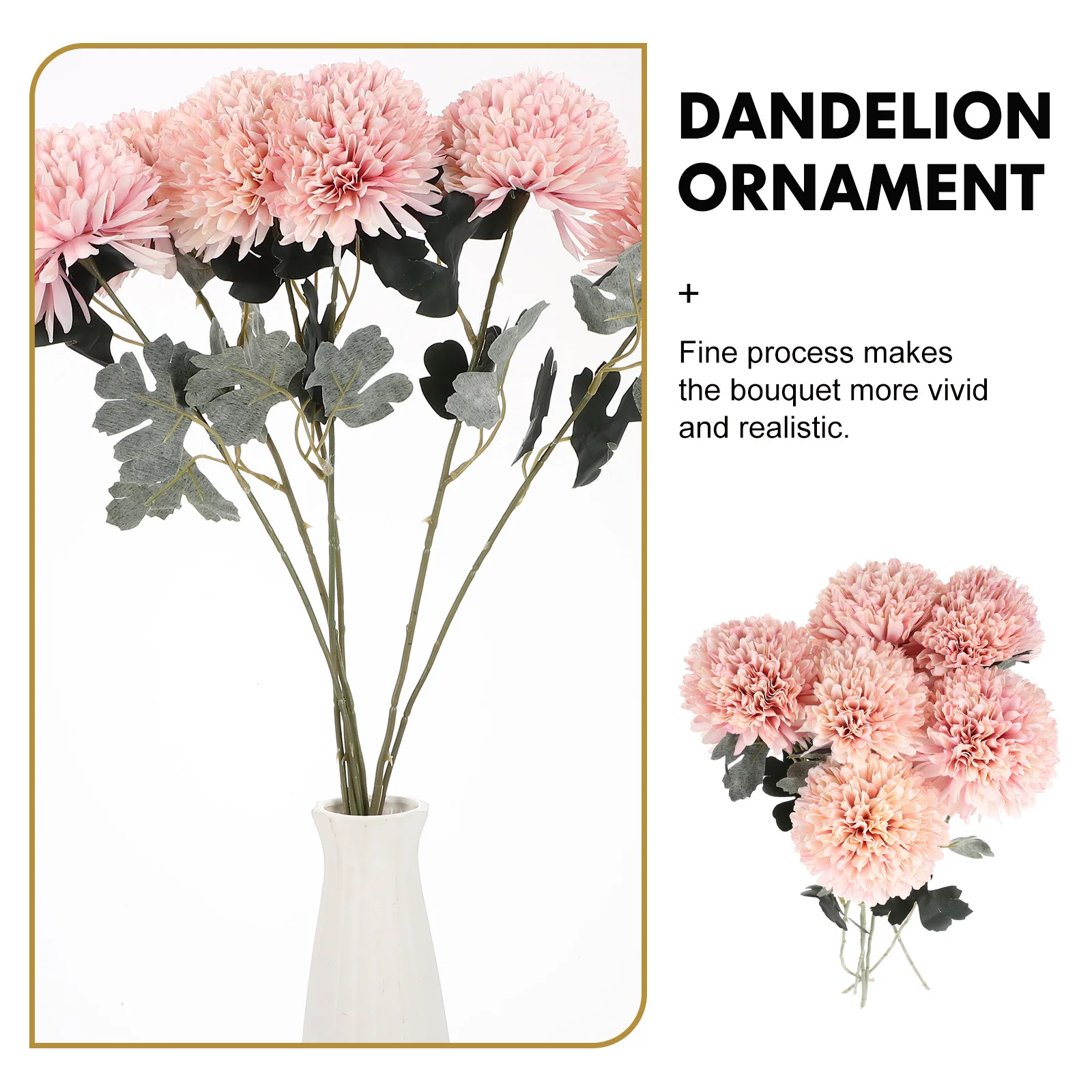 

6Pcs Realistic Fake Dandelions Bouquet Artificial Flowers Wedding Party Home Decor Lightweight Simulation Dandelion Adornments