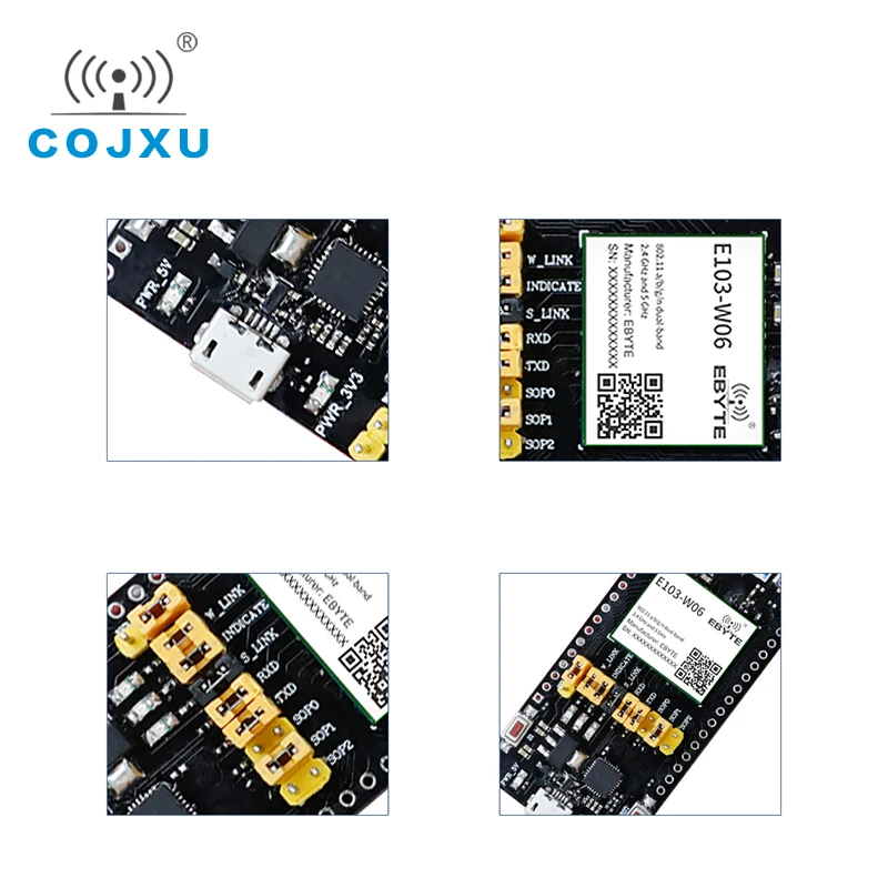 Placa de prueba de módulo Wifi CC3235, COJXU, E103-W06 presoldado, interfaz USB de E103-W06-TB, placa de prueba TTL de fácil uso