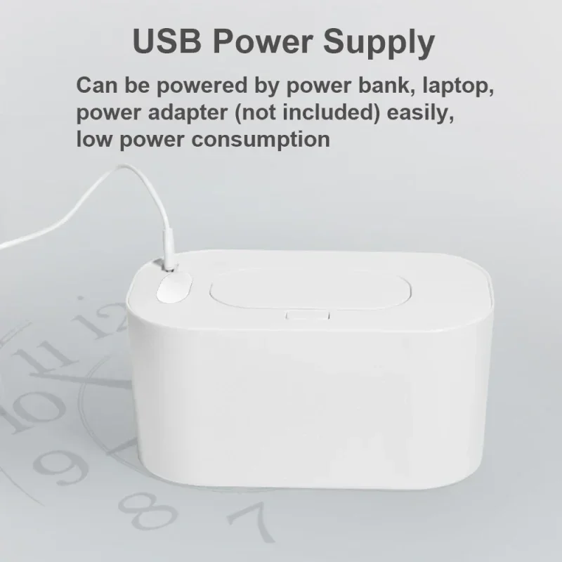 Baby Wipe Warmer with Digital Display Large Capacity Baby Wet Wipes Warmer Dispenser USB Powered, Adjustable Temperature Heating