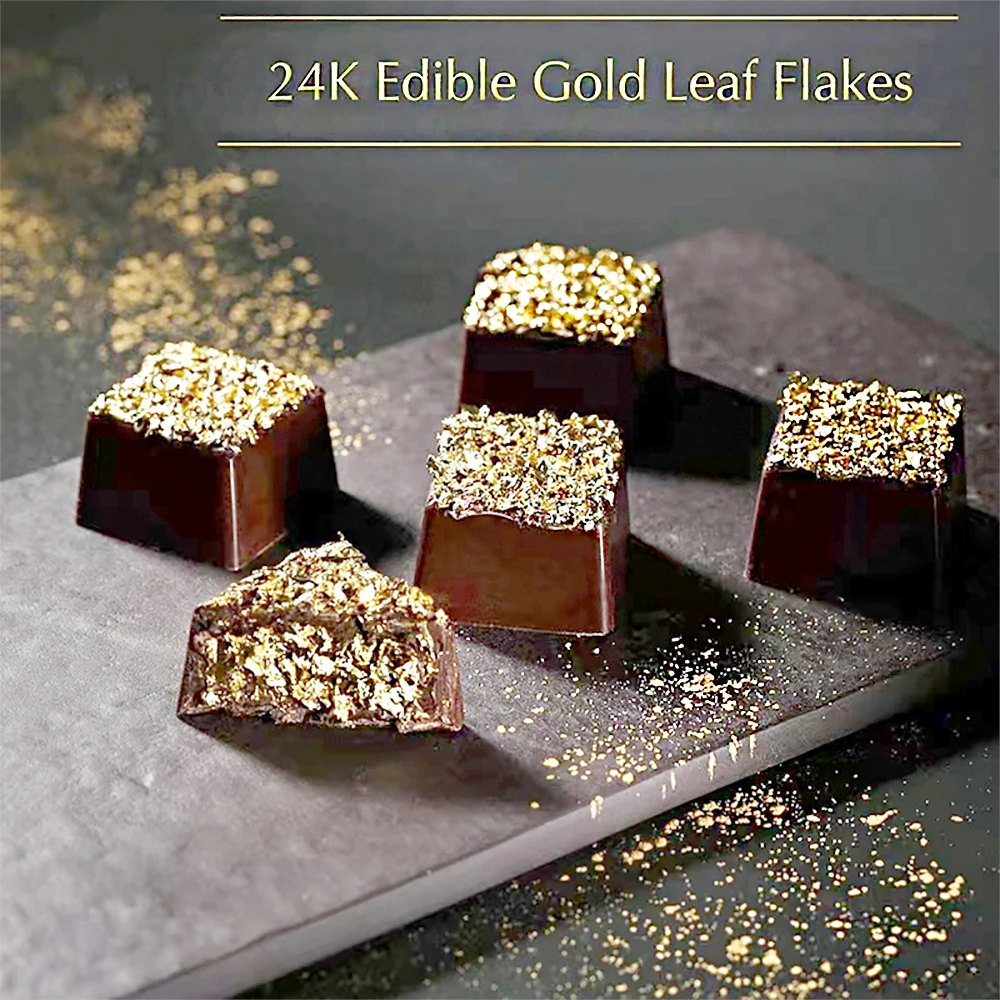 Gold Leaf Cake Decoration Food Grade Shiny Gold Foil Decoration Cake Topper Chocolates Dessert Kitchen Baking Decor