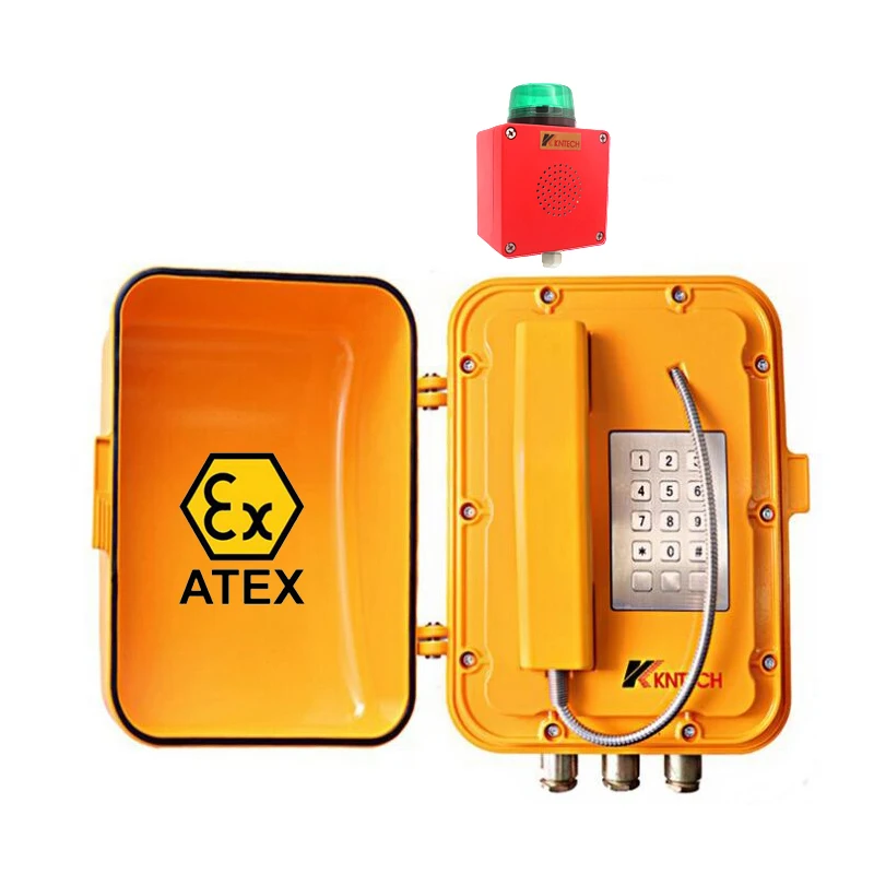 KNTECH Industrial hazardous areas outdoor VoIP SIP IP ATEX Explosion Proof Telephone for Oil&Gas