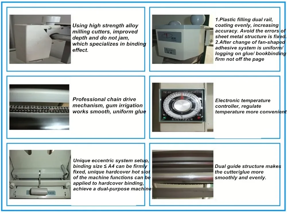 SG-TB05  hard cover glue binding machine with creasing function