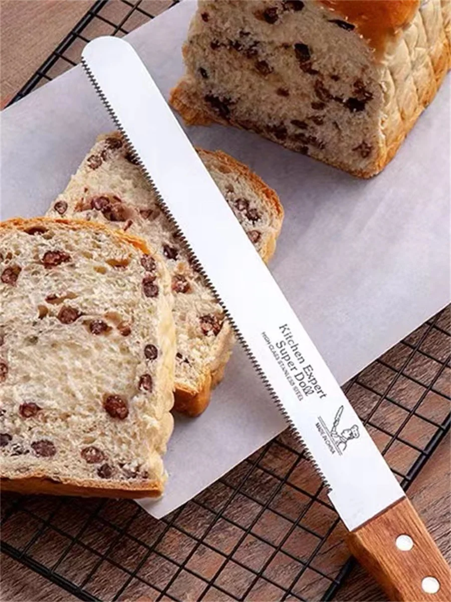 Stainless Steel Sawtooth Bread Knife No Crumb Left behind Slicing Tool for Cakes Toast Baking Tools Kitchen Utensils