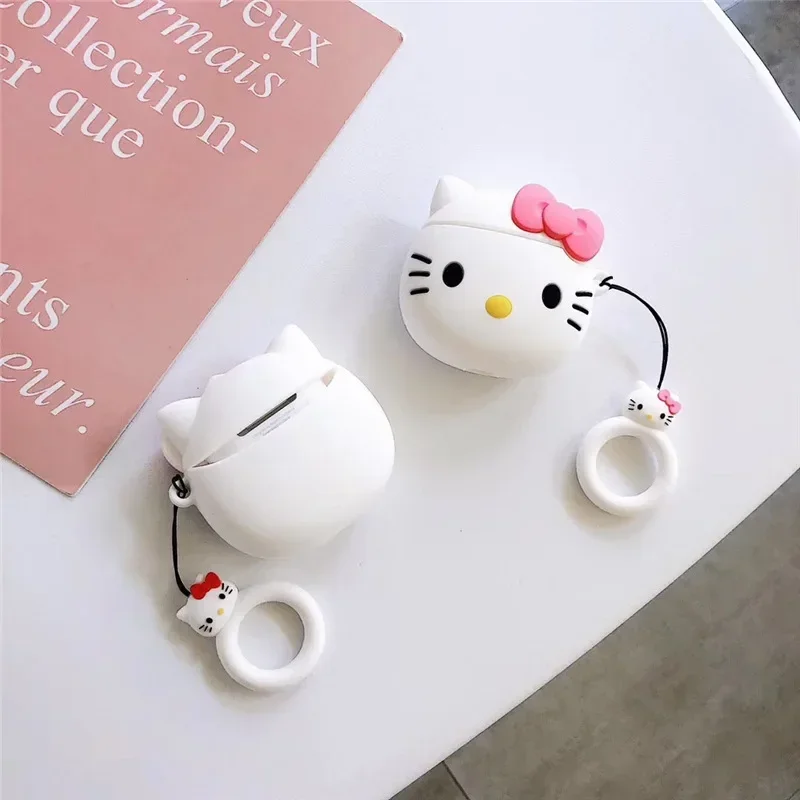 MINISO การ์ตูนหูฟังบลูทูธซิลิโคนสําหรับ Airpods 4/2/3/Pro ป้องกันน่ารัก Hello Kitty สําหรับ Airpods4 Pro 2