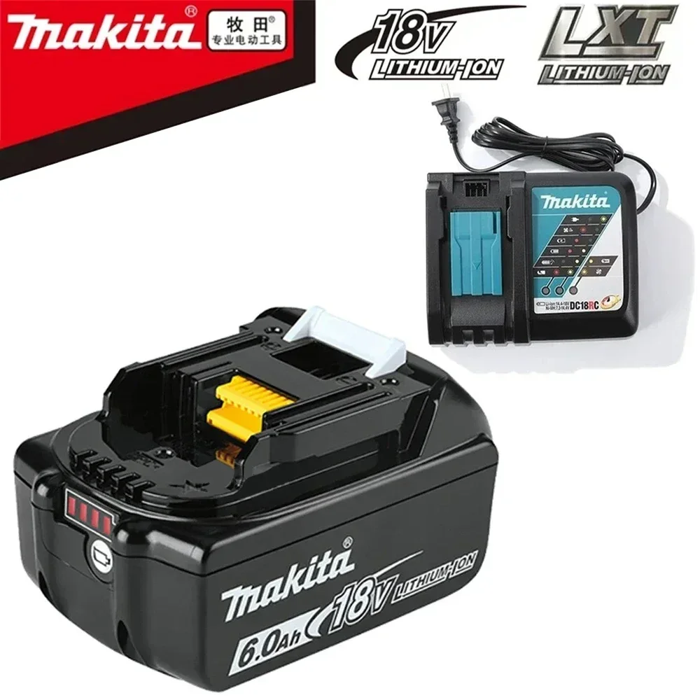 

Makita 18V Battery 6000mAh Rechargeable Power Tools Li-ion Battery with LED Replacement LXT BL1860B BL1860 BL1850 3A Charger