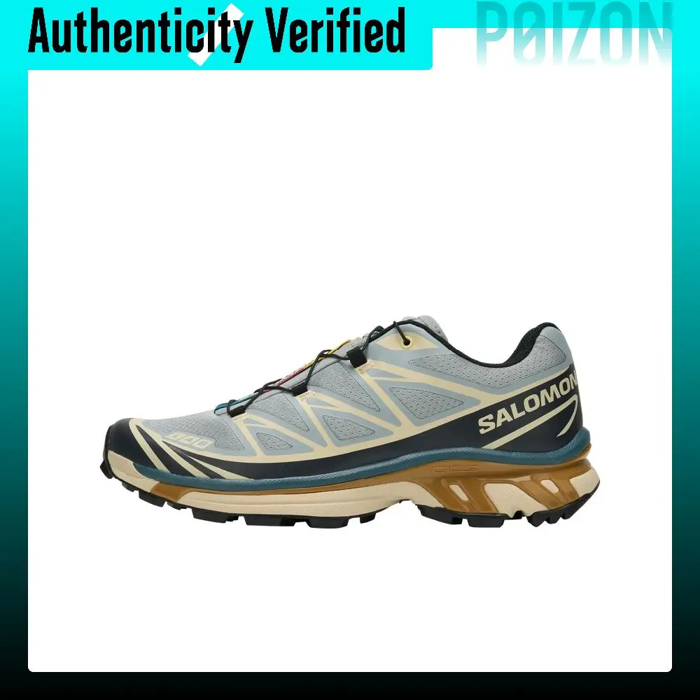 SALOMON XT 6 Fabric Breathable Running Shoes Unisex Desert Sand Gray Sand Yellow Withered Pine Yellow Mist Blue L49258100